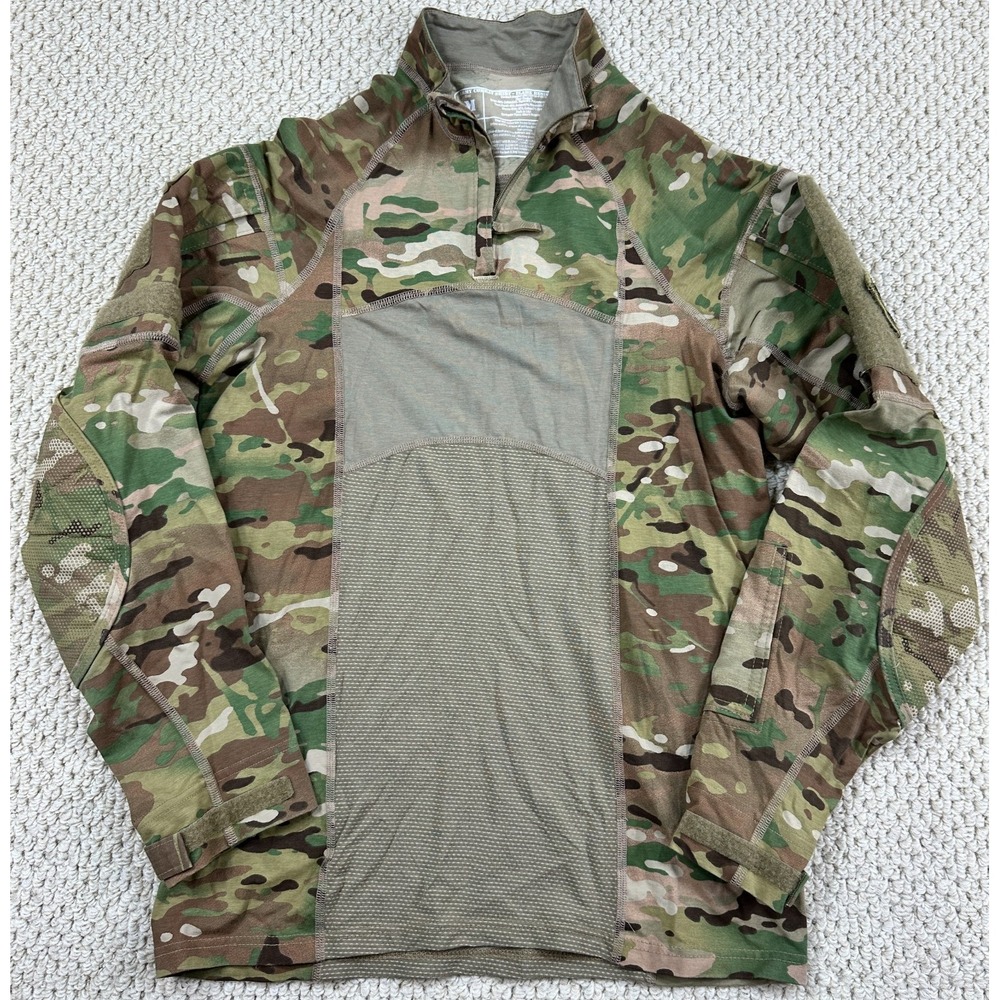 Army Combat Shirt Men M Flame Resistant Operational Camo 1/4 Zip FR Pullover USA